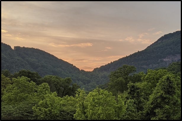 Cumberland Gap View of Trees and Mountain