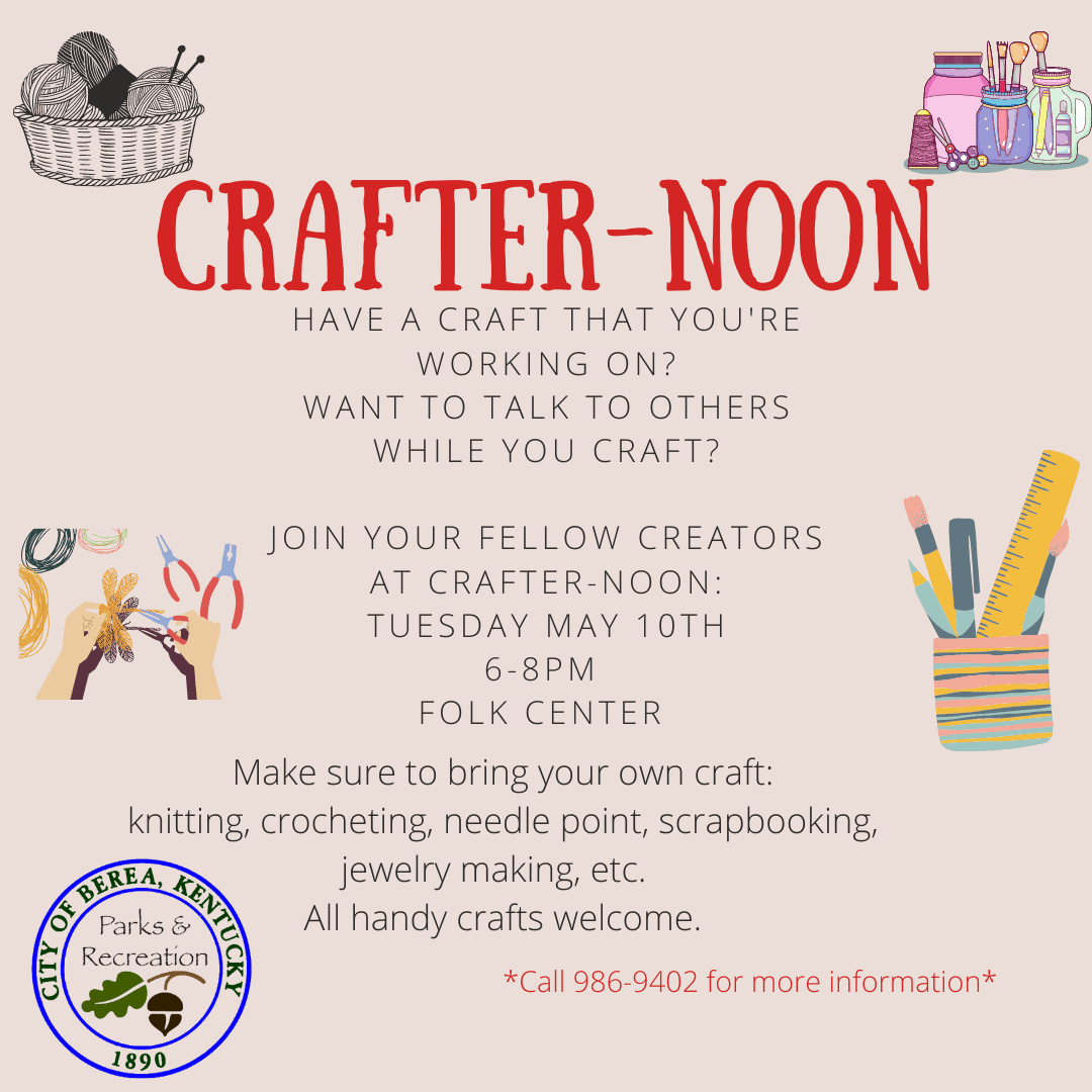Have a craft that you're working on? Want to talk to others while you craft? Join your fellow creators. Make sure to bring your own craft: knitting, crocheting, needle point, scrapbooking, jewelry making, etc. All handy crafts welcome.
