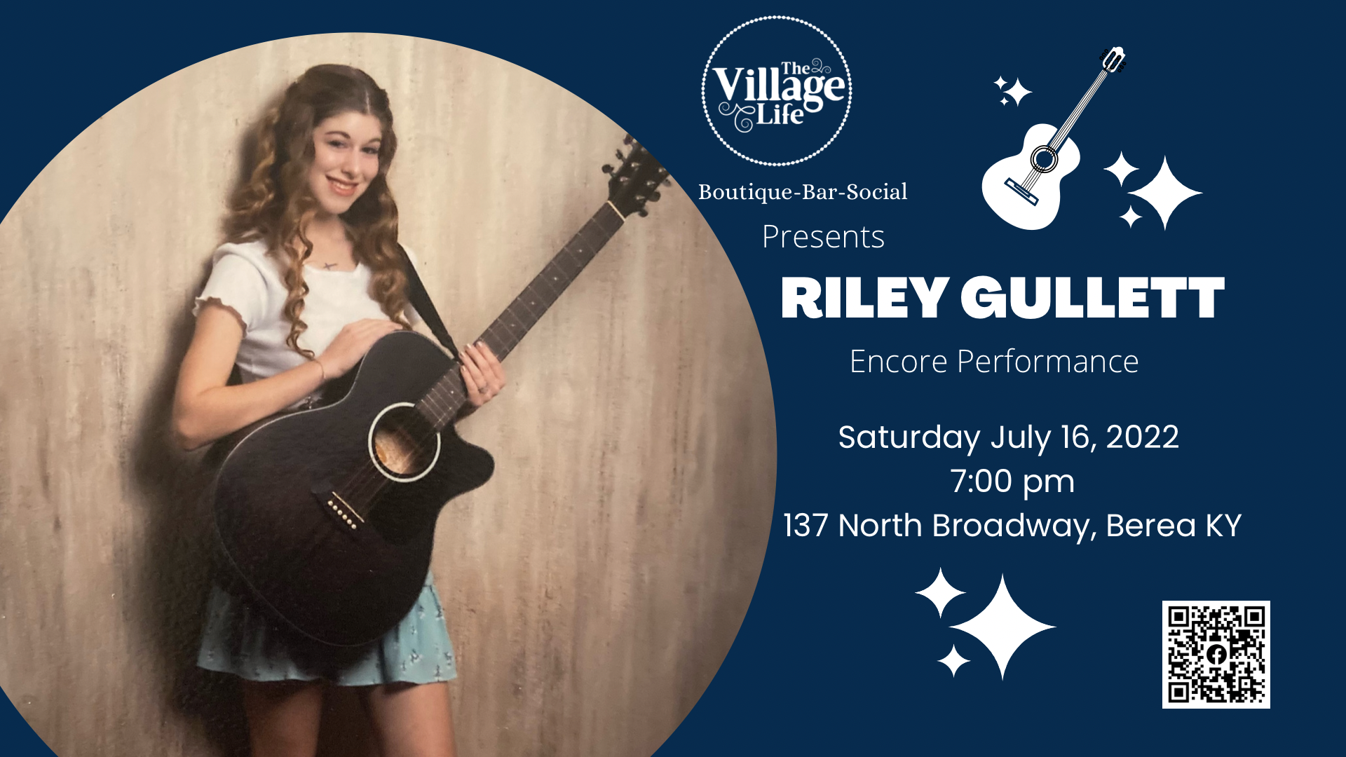 Riley Gullett with guitar