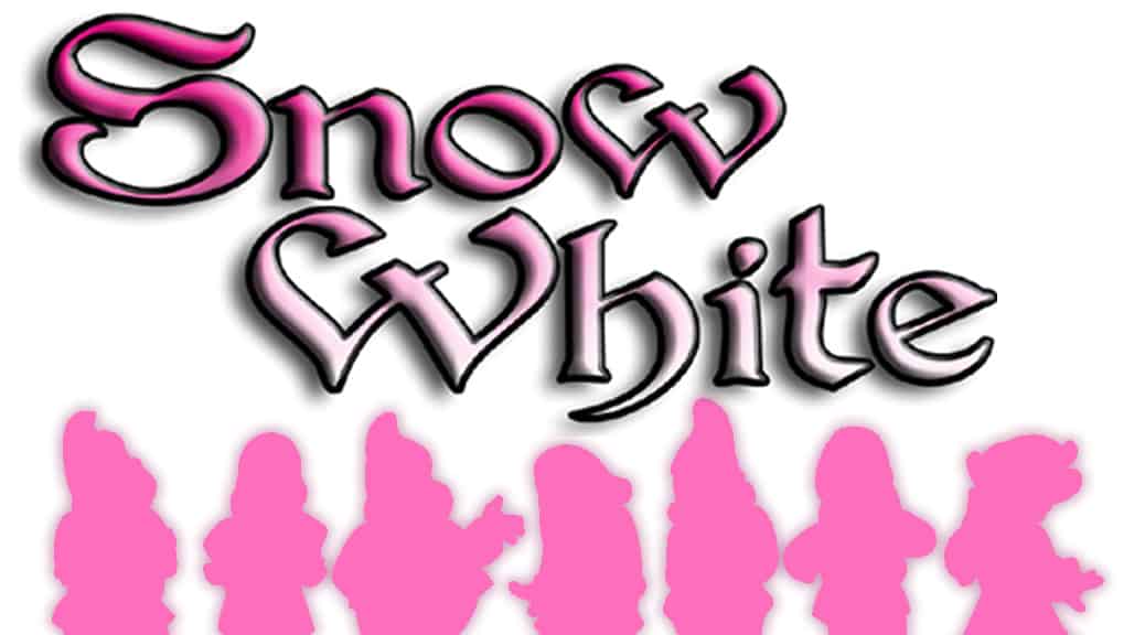 Snow White in pink font